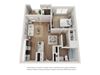 The Athens 1 bedroom floorplan